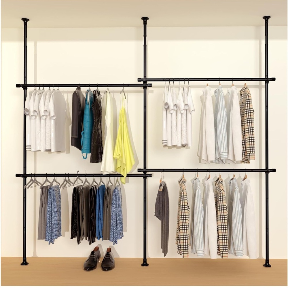 Low weight hanging closet for small spaces